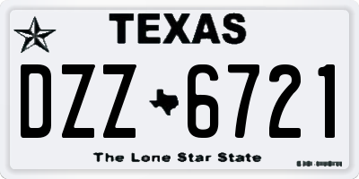 TX license plate DZZ6721