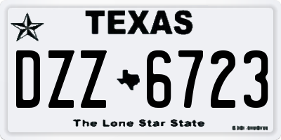 TX license plate DZZ6723