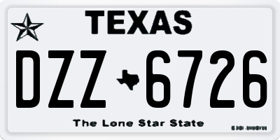 TX license plate DZZ6726