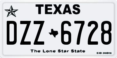 TX license plate DZZ6728