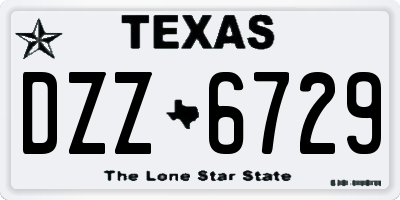 TX license plate DZZ6729