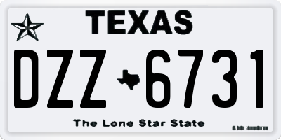 TX license plate DZZ6731