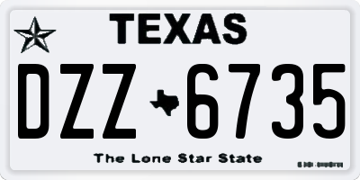 TX license plate DZZ6735