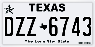 TX license plate DZZ6743