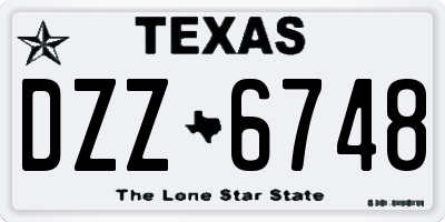 TX license plate DZZ6748