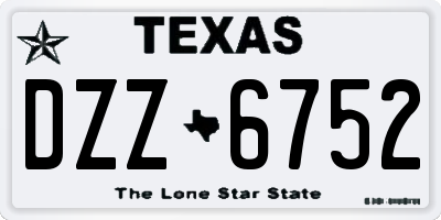 TX license plate DZZ6752