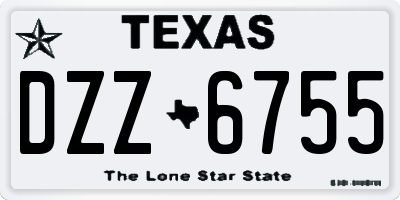 TX license plate DZZ6755