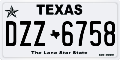 TX license plate DZZ6758