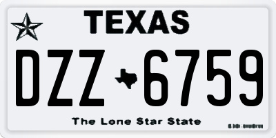 TX license plate DZZ6759