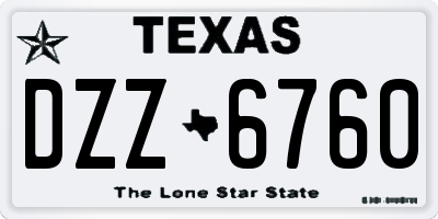 TX license plate DZZ6760