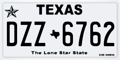 TX license plate DZZ6762