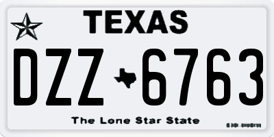 TX license plate DZZ6763