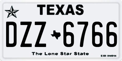 TX license plate DZZ6766