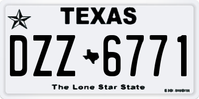 TX license plate DZZ6771