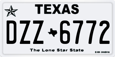 TX license plate DZZ6772