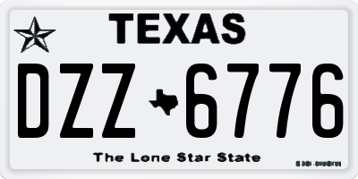 TX license plate DZZ6776