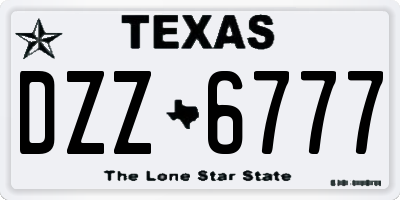 TX license plate DZZ6777