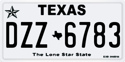 TX license plate DZZ6783