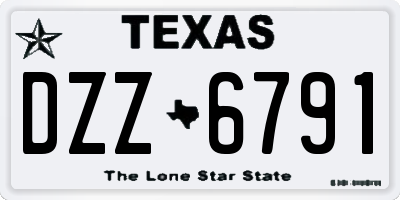 TX license plate DZZ6791