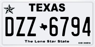 TX license plate DZZ6794