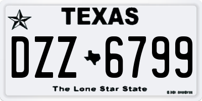 TX license plate DZZ6799