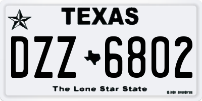 TX license plate DZZ6802