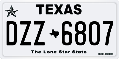 TX license plate DZZ6807