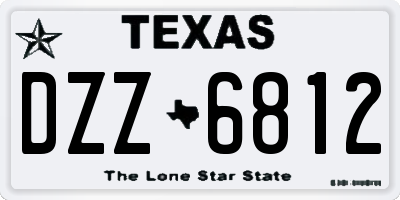 TX license plate DZZ6812