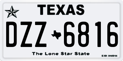 TX license plate DZZ6816