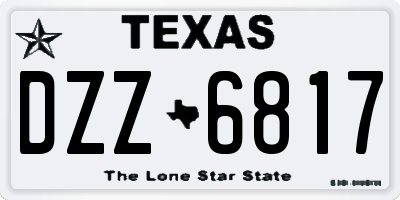 TX license plate DZZ6817