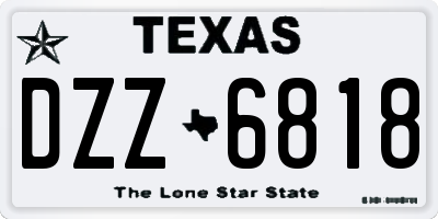 TX license plate DZZ6818