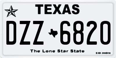 TX license plate DZZ6820