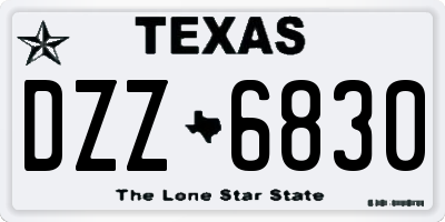 TX license plate DZZ6830