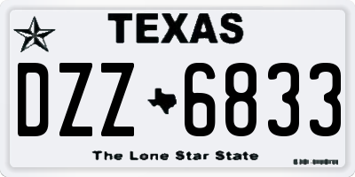 TX license plate DZZ6833