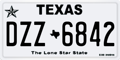 TX license plate DZZ6842