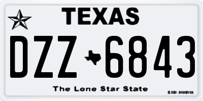 TX license plate DZZ6843