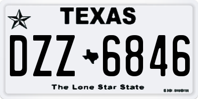 TX license plate DZZ6846