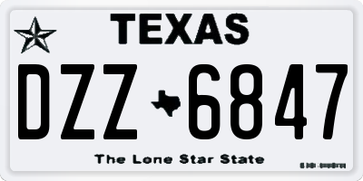 TX license plate DZZ6847