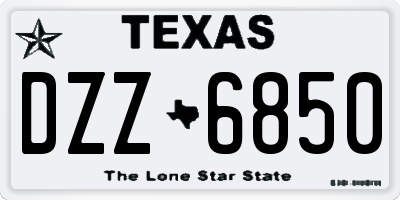 TX license plate DZZ6850