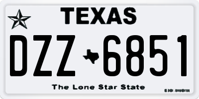 TX license plate DZZ6851