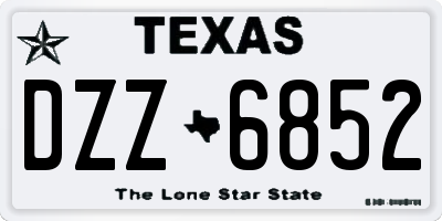 TX license plate DZZ6852