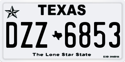 TX license plate DZZ6853