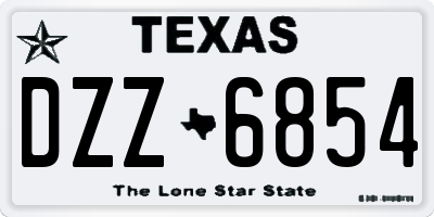 TX license plate DZZ6854