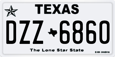 TX license plate DZZ6860