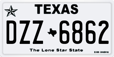 TX license plate DZZ6862