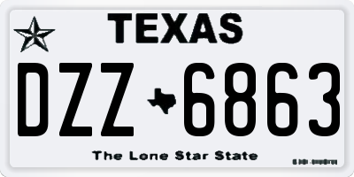 TX license plate DZZ6863