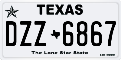TX license plate DZZ6867