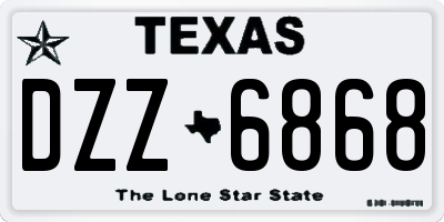 TX license plate DZZ6868