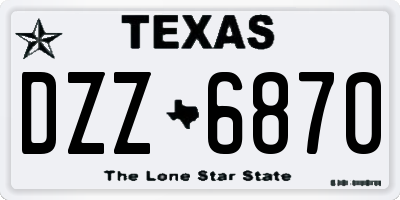 TX license plate DZZ6870