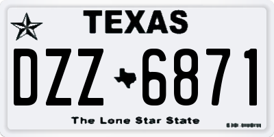 TX license plate DZZ6871